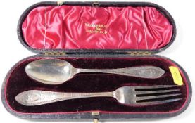 A cased silver Christening set by Walker & Hall 66