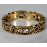 A 9ct gold ring set with paste stones 3.1g size N/