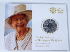 A silver QEII £20 coin