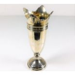 A Mappin & Webb silver posy vase with crown stylis