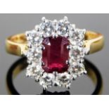 An 18ct gold ring set with 1.33ct of Burma ruby &