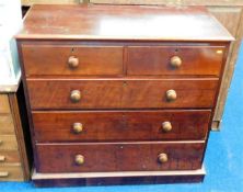 A Victorian mahogany chest of drawers originally f