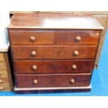 A Victorian mahogany chest of drawers originally f