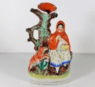 A Staffordshire red riding hood figure 9.75in H