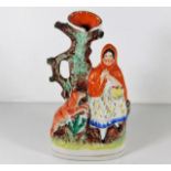 A Staffordshire red riding hood figure 9.75in H