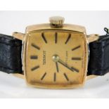 A ladies Tissot wristwatch with 9ct gold case