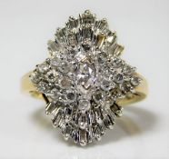 A 10ct gold ring set with in excess of 1ct diamond