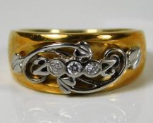 An 18ct two colour Welsh Clogau gold Year 2000 mil