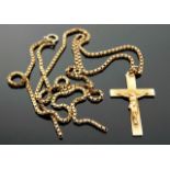 A 9ct gold chain a/f with 9ct gold crucifix 8.2g