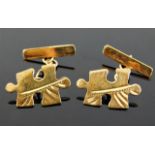 A pair of 9ct gold cufflinks of puzzle design 2g