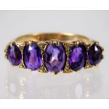 A 9ct gold ring set with amethyst 4.5g size N
