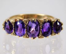 A 9ct gold ring set with amethyst 4.5g size N