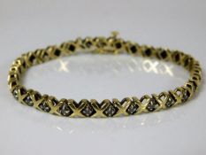 A 10ct gold bracelet set with 0.6ct diamond 7.5g 1