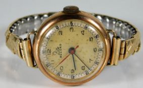 A 9ct gold cased wristwatch 21.7g inclusive