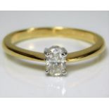 An 18ct gold solitaire ring set with approx. 0.5ct