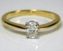 An 18ct gold solitaire ring set with approx. 0.5ct