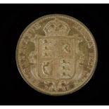 A Victorian half gold sovereign coin 1891