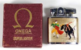 A boxed Omega super lighter