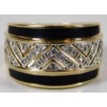 A 9ct gold ring set with small diamonds 5.7g size