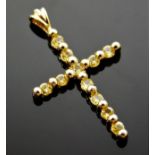 A 9ct gold cross set with citrine 0.9g