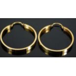 A pair of 14ct gold hoop earrings 5.3g