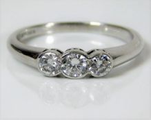 An 18ct white gold ring set with 0.65ct of diamond