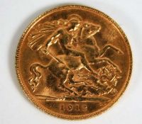 A 1912 half sovereign gold coin