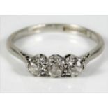 A platinum ring set with approx. 0.6ct old cut dia