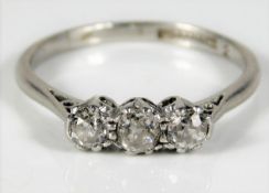 A platinum ring set with approx. 0.6ct old cut dia