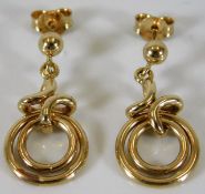 A pair of decorative 9ct drop earrings 4.5g