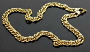 An 18ct gold belcher necklace 17in long 21.1g