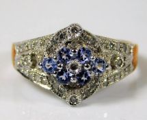 A 9ct gold ring set with approx. 0.28ct diamonds &