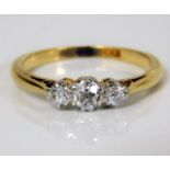 An 18ct gold ring set with approx. 0.35ct diamond