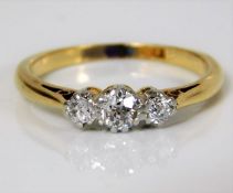 An 18ct gold ring set with approx. 0.35ct diamond