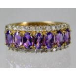 A 9ct gold ring set with approx. 0.39ct diamond &