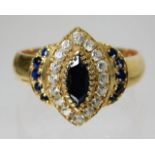 A 14ct gold ring set with sapphire & paste 4.4g si