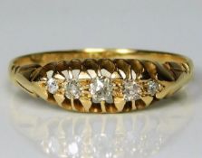 An antique 18ct gold ring set with approx. 0.33ct