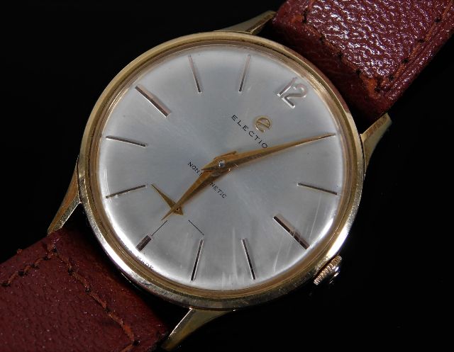 A gents 18ct gold Election Non-Magnetic wristwatch