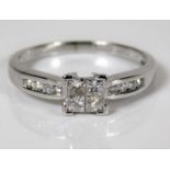 An 18ct white gold ring set with approx. 0.33ct di