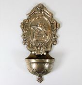 An Italian silver wall sconce with embossed decor