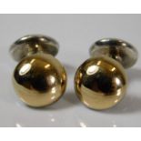 A pair of silver & gold plate cufflinks 12.7g