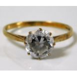 A 9ct gold ring set with paste stone 2.1g size R