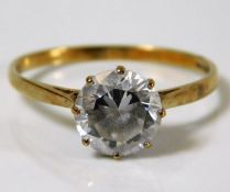 A 9ct gold ring set with paste stone 2.1g size R