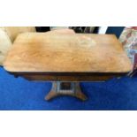 A 19thC. rosewood folding tea table a/f