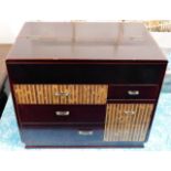 A Japanese lacquerware jewellery casket 13in wide