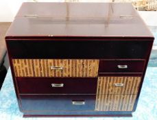 A Japanese lacquerware jewellery casket 13in wide