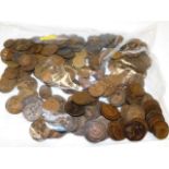 An A4 bag of copper coinage