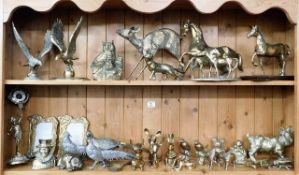 A quantity of brass animals including eagles & dee