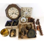 A boxed quantity of various clock parts