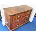 A Victorian mahogany chest of drawers with rosewood top a/f